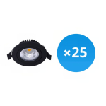 Mehrfachpackung 25x LED schwenkbar Spot Schwarz Rund 6W 550lm 60D - 927  | 85mm - IP54 - Dimmbar - Höchste Farbwiedergabe