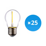 Mehrfachpackung 25x LED E27 Kugel Fadenlampe Klar 1.4W 136LM - 827  | Ersatz für 15W