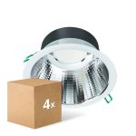 Lot 4x Philips Spot Encastrable LED Coreline DN142B Aluminium Blanc 19.2W 2300lm 60D - 830  | Diamètre 200mm - IP20 - UGR<19