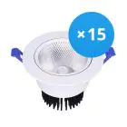 Lot 15x Spot encastrable LED Ronde inclinable 12W 960lm 60D - 930  | 110mm - Diamètre 90mm - UGR 